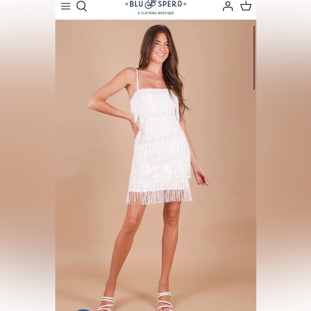 Blu asleep mini fringe dress